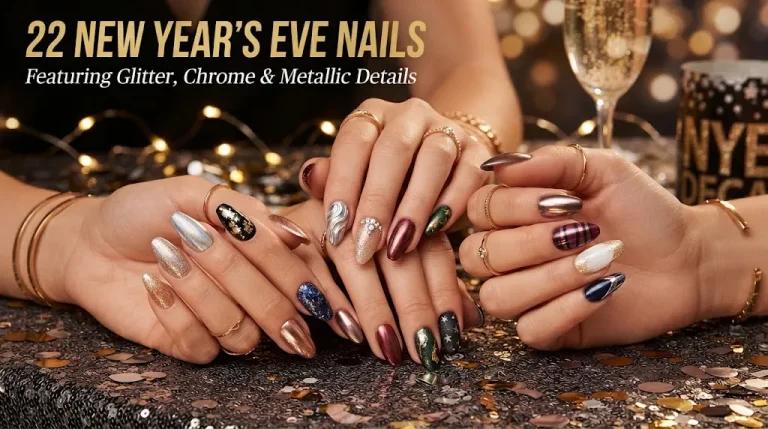22 New Year’s Eve Nails Featuring Glitter, Chrome & Metallic Details